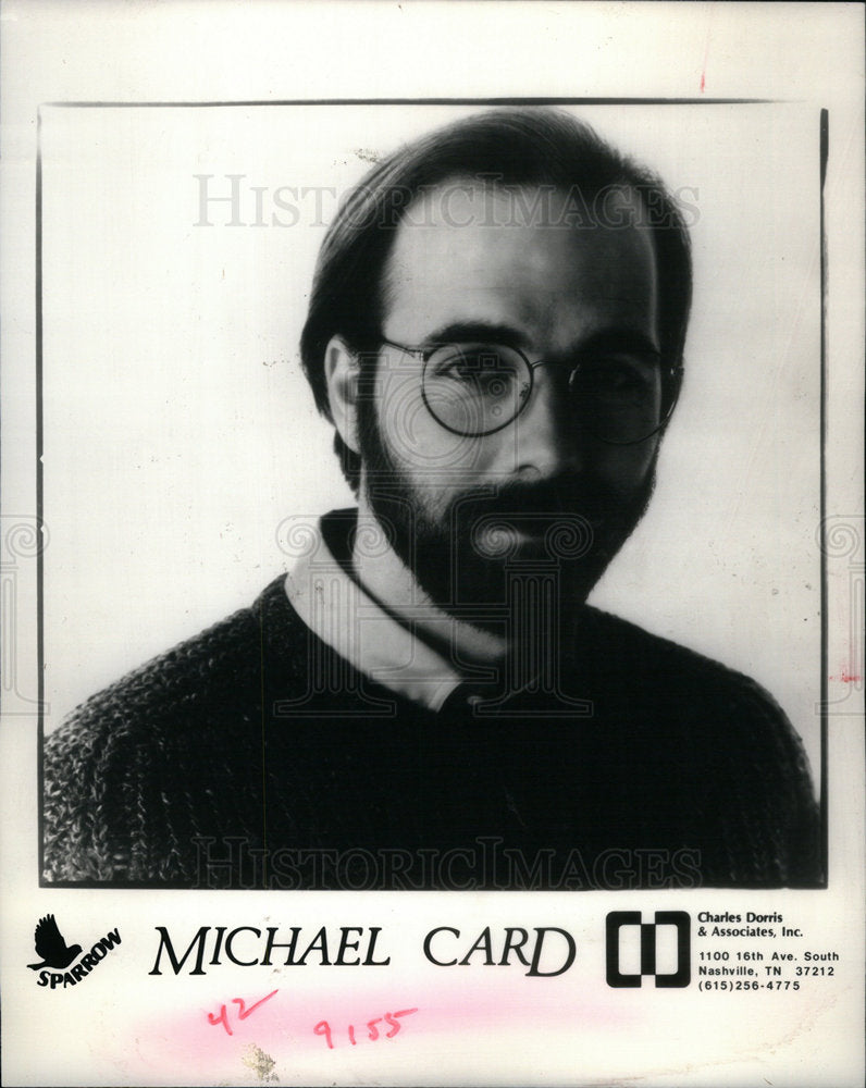 1987 Press Photo Michael Card American Christian Author - Historic Images