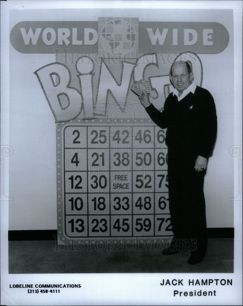 1987 Press Photo Jack Hampton business executive Bingo - Historic Images