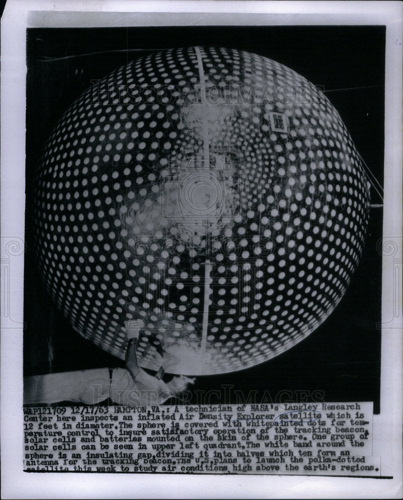 1963 Press Photo Air Density Explorer Satellite - Historic Images