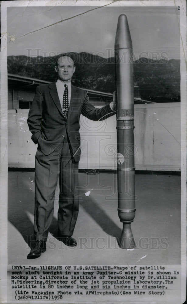 1958 Press Photo Dr William Pickering California Army - Historic Images