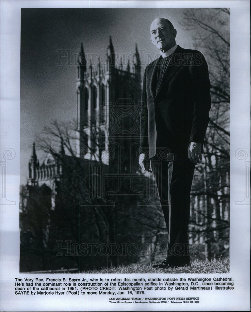 1978 Press Photo Rev Francis Sayre Episcopalian retire - Historic Images