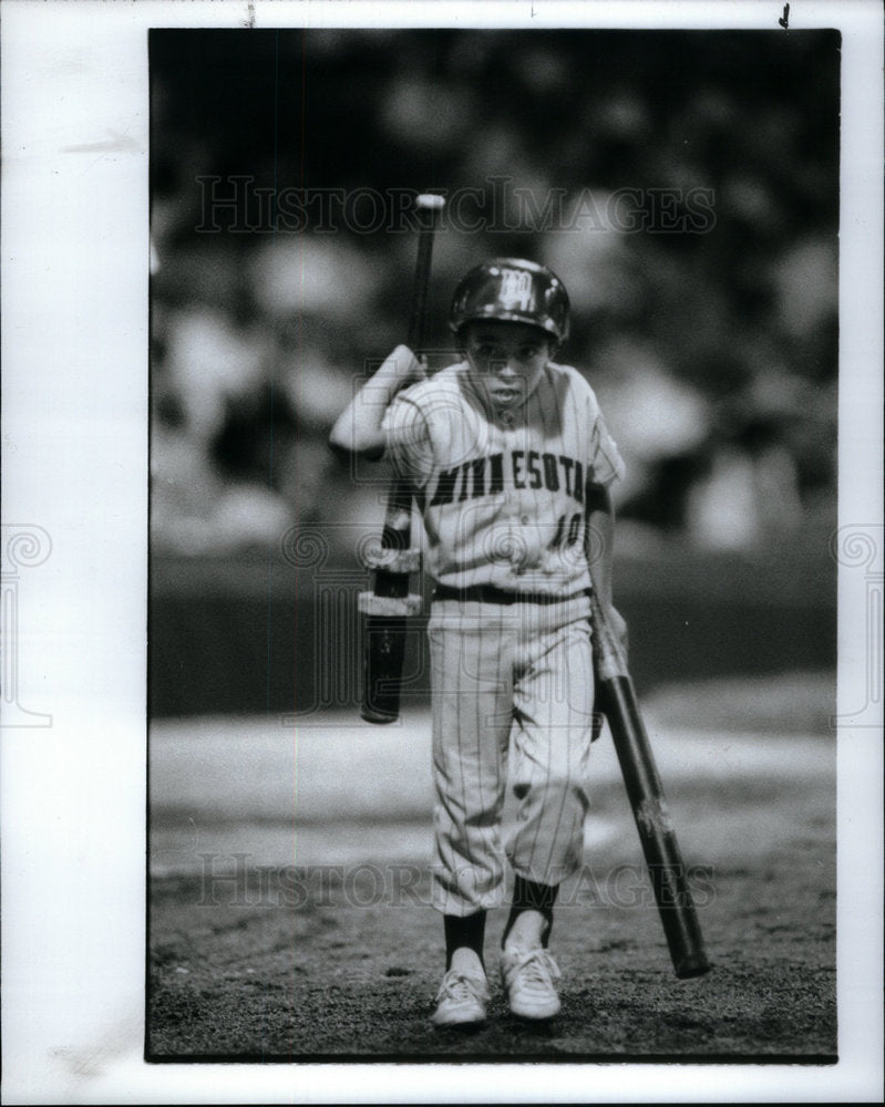 1987 Press Photo Thomas Kelly son baseball manager game - Historic Images
