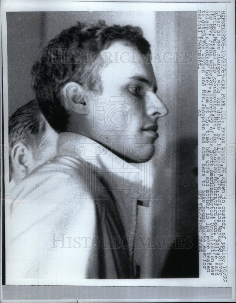 1969 Press Photo Murder Frank Woyke In Custody - Historic Images