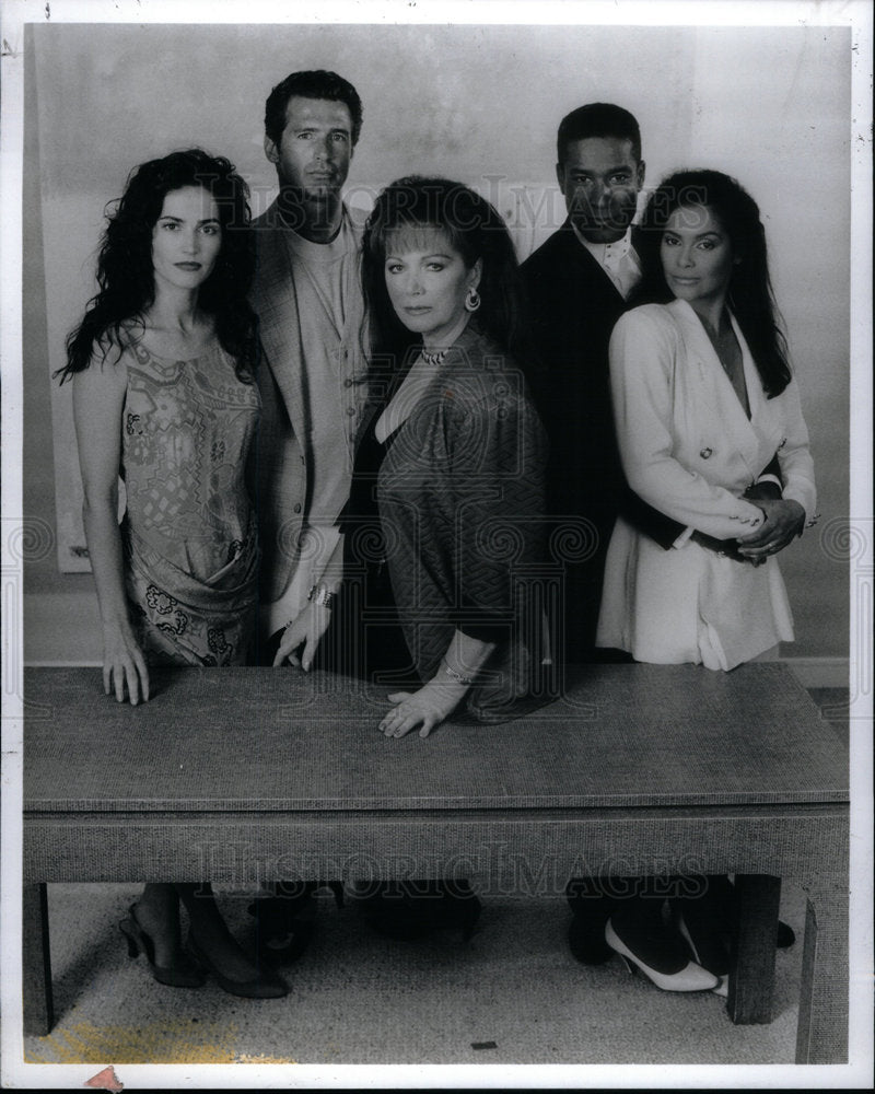 1992 Press Photo Jackie Collins Lady Boss Cast Members - Historic Images