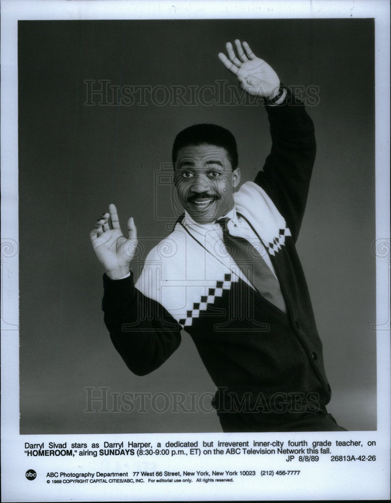 1989 Press Photo David Sivad ABC TV&#39;s &quot;Homeroom&quot; - Historic Images