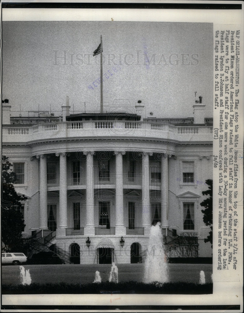 1973 Press Photo Flags At Full Staff as POWs Return - Historic Images