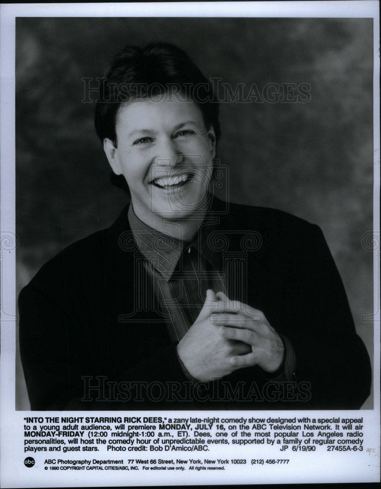 1990 Press Photo ABC Into The Night Starring Rick Dees - Historic Images