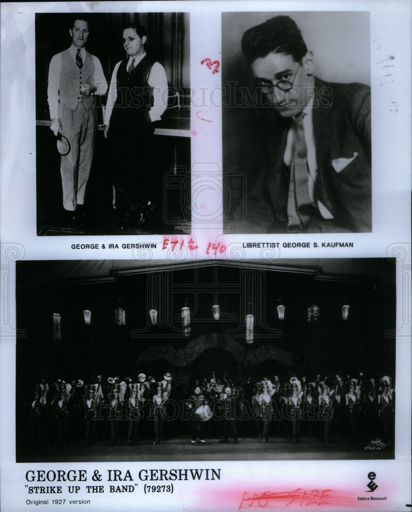 1991 Press Photo George &amp; Ira Gershwin George S Kaufman - Historic Images