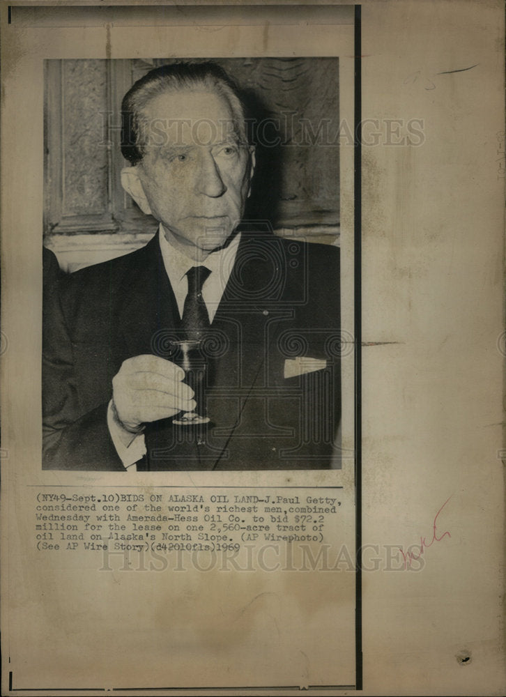 1969 Press Photo J.Paul Getty 1 of World&#39;s Richest Men - Historic Images