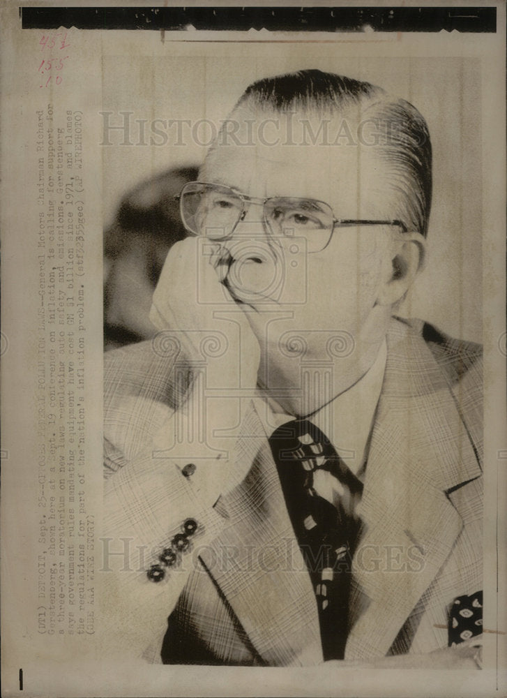 1974 Press Photo GM Chairman Richard Gerstenberg - Historic Images