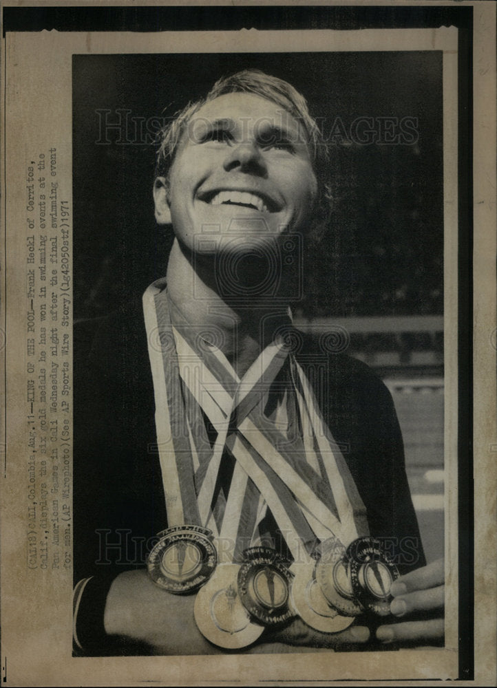 1971 Press Photo Frank Heckl 6 Gold Medals Pan-Am Games - Historic Images