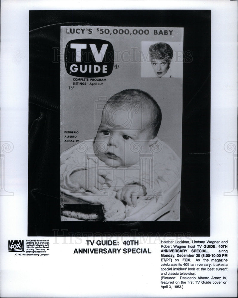 1993 Press Photo TV Guide: 40th Anniversary Special - Historic Images