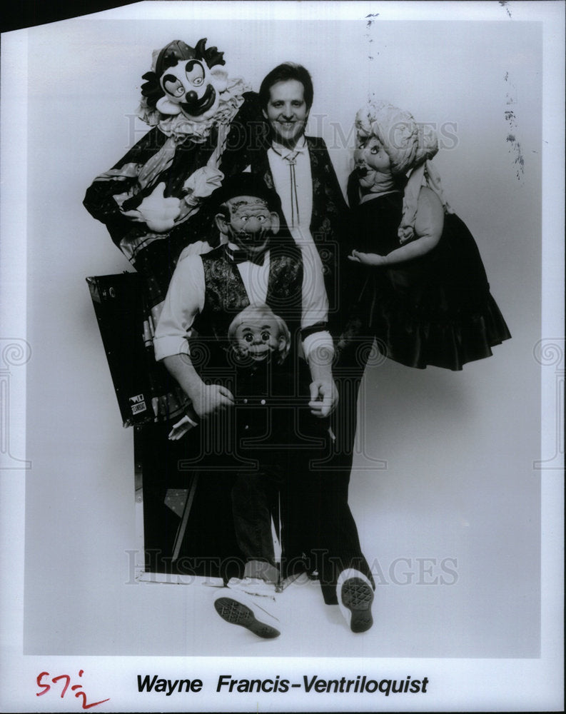 1991 Press Photo Wayne Francis/Ventriloquist - Historic Images