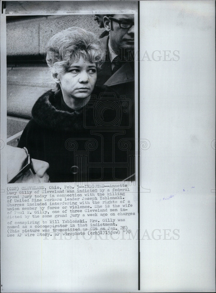 1970 Press Photo Annette Lucy Gilly, Kills Mine Worker - Historic Images