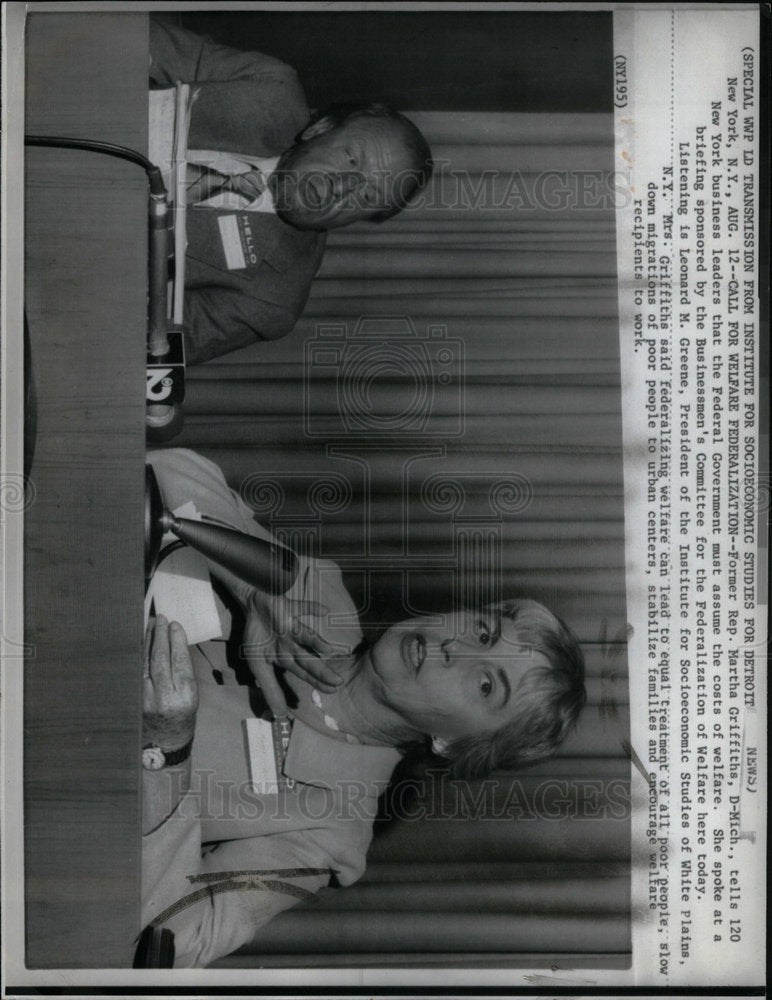 1976 Press Photo Former Rep. Martha Griffith On Welfare - Historic Images