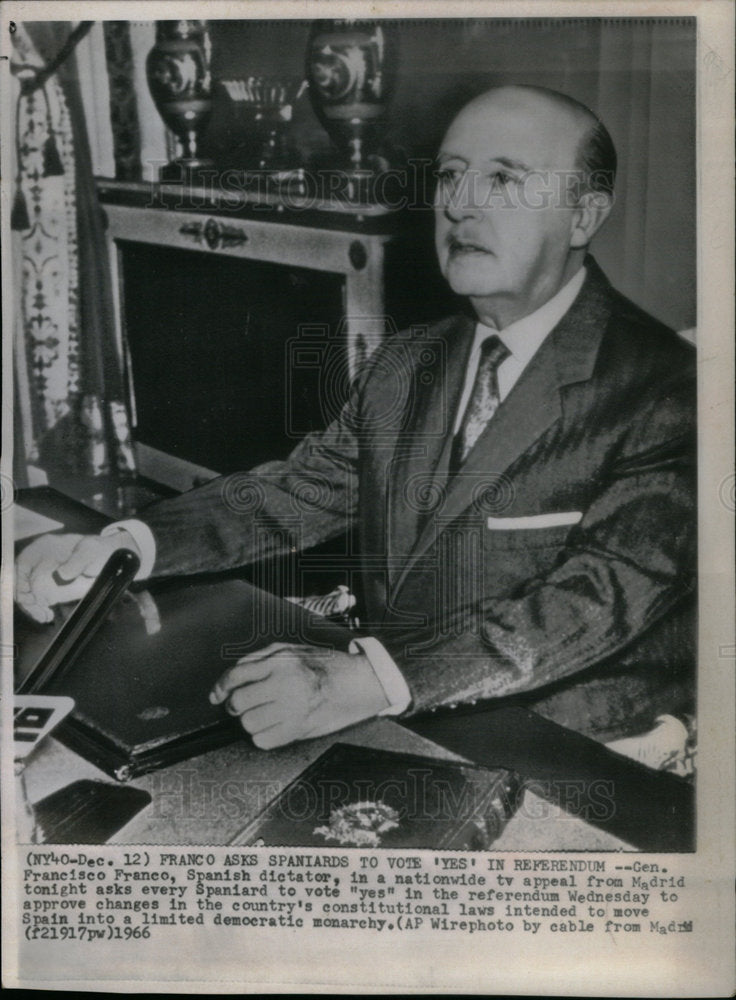 1966 Press Photo Franisco Franco,Spanish General,dictr - Historic Images