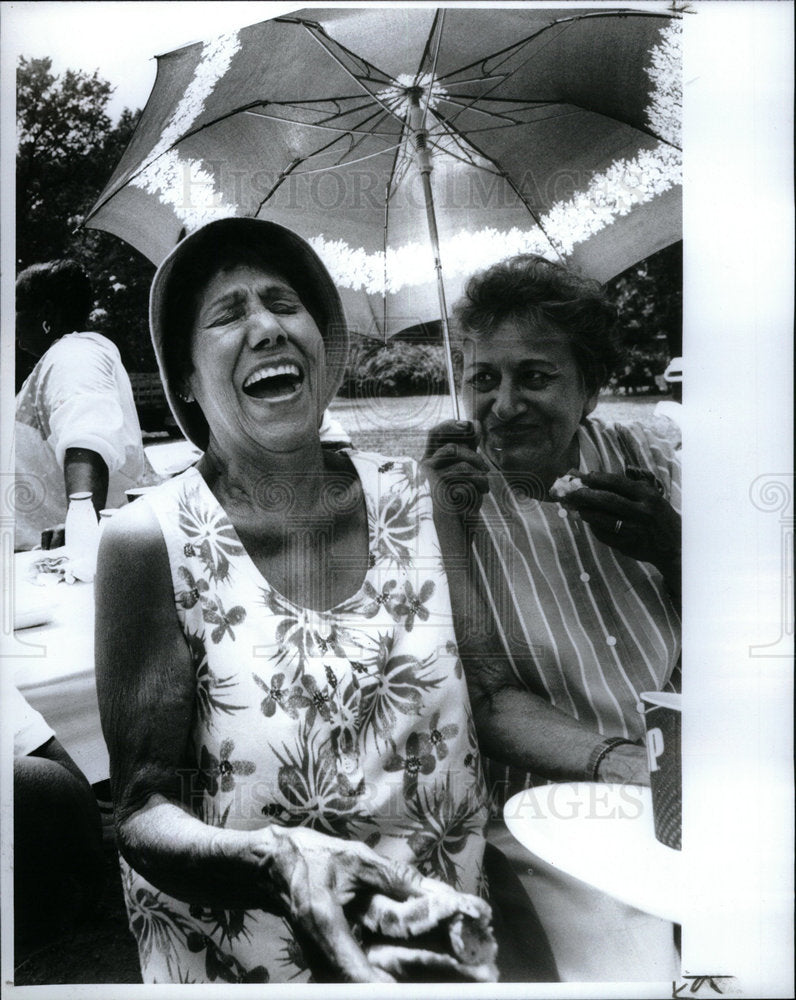 1991 Press Photo Senior Citizen Picnic at Belle Isle Pk - Historic Images