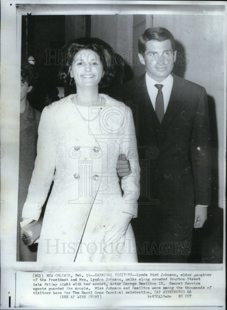 1966 Press Photo Pres. Johnson&#39;s Daughter at Mardi Gras - Historic Images