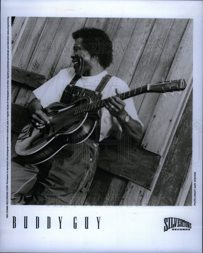 1993 Press Photo Blues Jazz Singer Buddy Guy Guitar - Historic Images