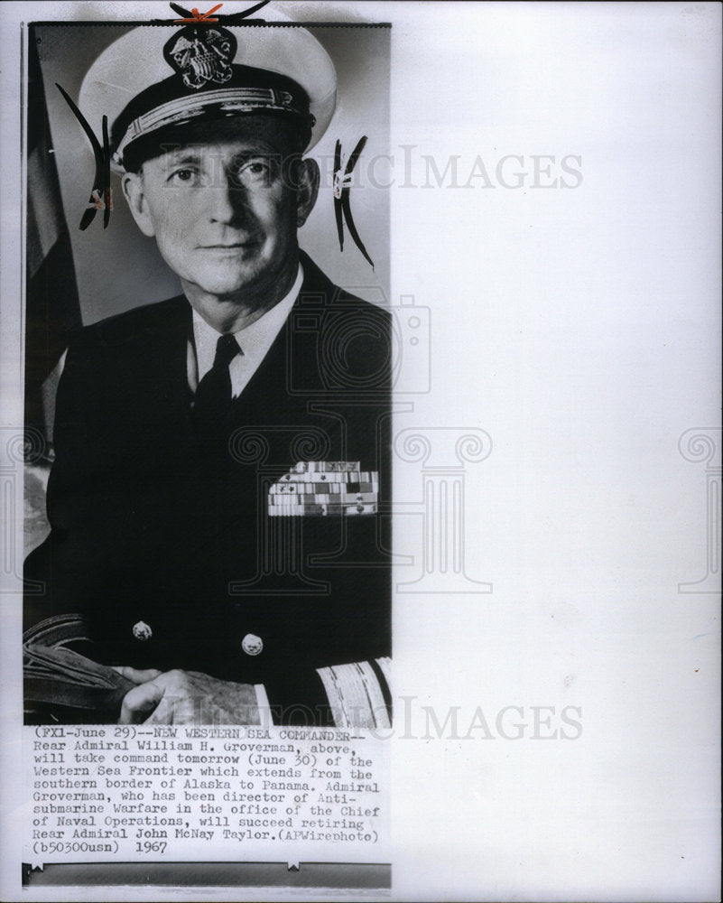 1967 Press Photo Rear Admiral Groverman Western Sea - Historic Images