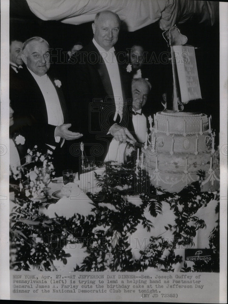 1935 Press Photo Sen Joseph Guffey James Farley - Historic Images