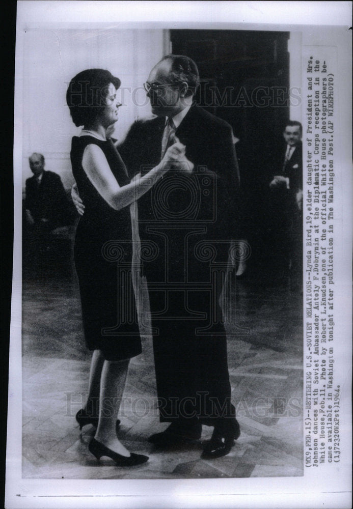 1964 Press Photo Lynda Bird Antoly Dobryonin Dance - Historic Images