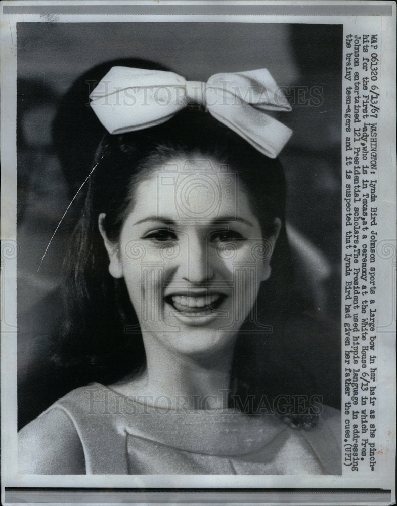 1967 Press Photo Lynda Bird Johnson White House - Historic Images