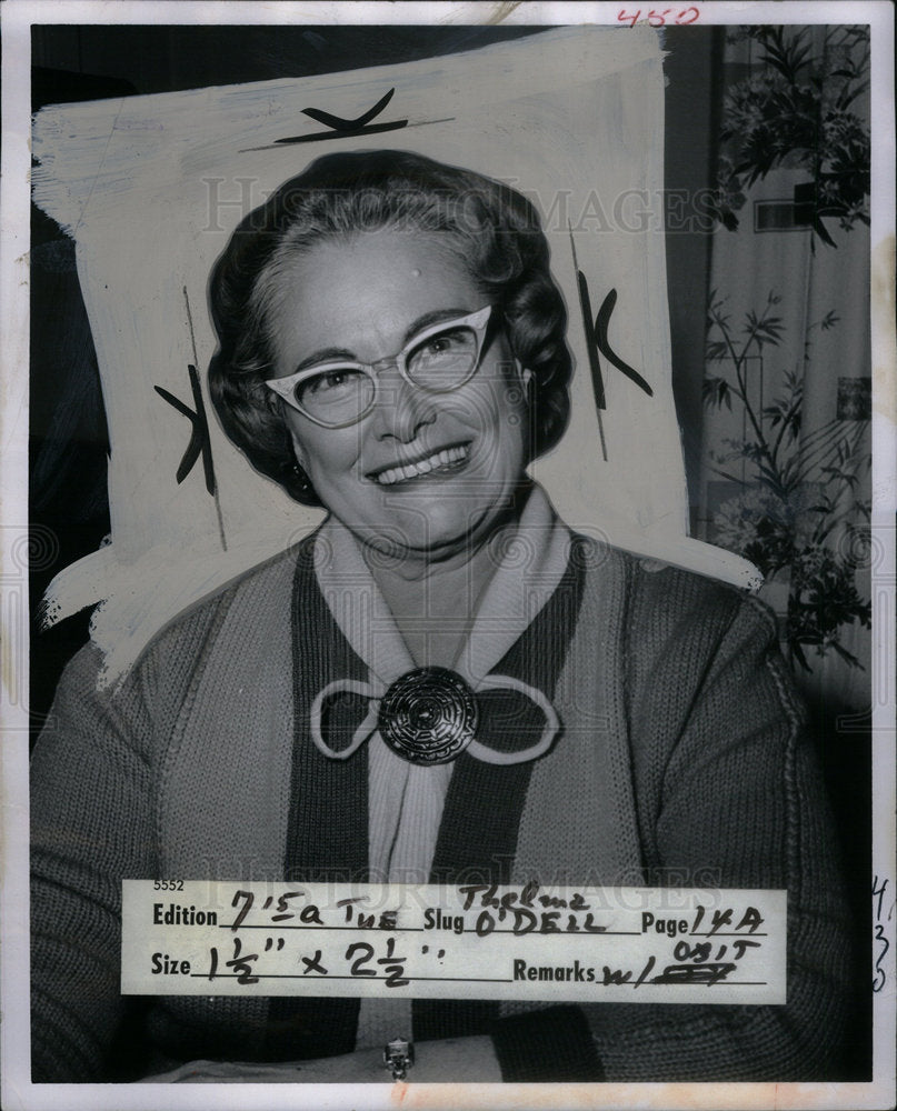 1961 Press Photo Union Leader Thelma O&#39;Dell - Historic Images