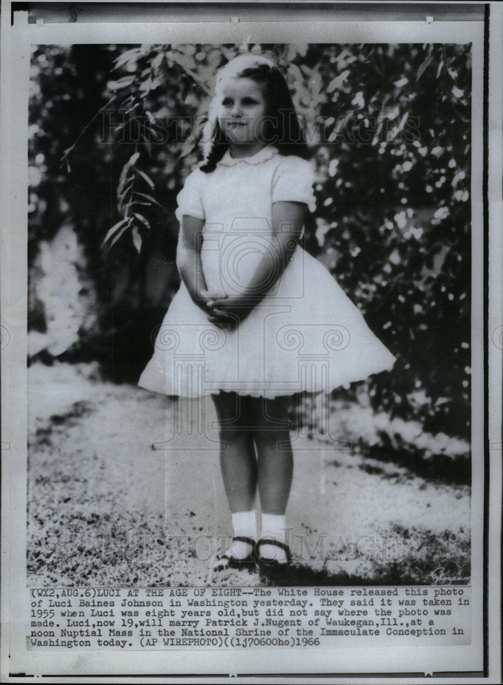 1966 Press Photo White House Luci Baines Johnson Shrine - Historic Images