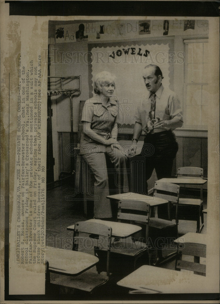 1976 Press Photo Robert S Reiss Fairfax Breweter School - Historic Images