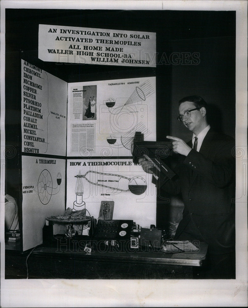 1963 Press Photo William Johnsen Science Thermocouples - Historic Images