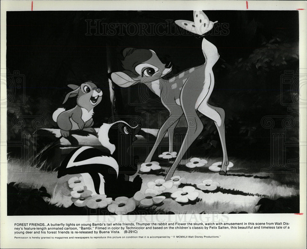 1982 Cartoon Movie Bambi Thumper Flower Historic Images