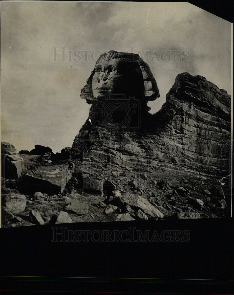 Press Photo Egyptian Sphinx Gigantic Natural Rocks - Historic Images