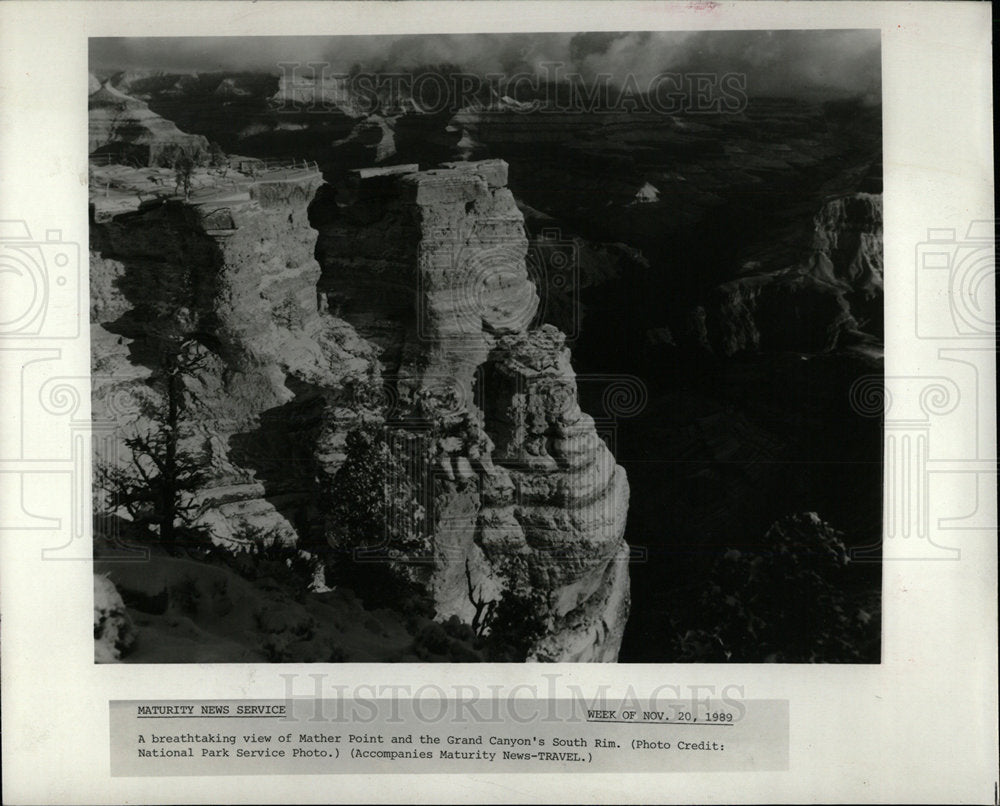 1989 Press Photo Mather Point Grand Canyon South Rim - Historic Images