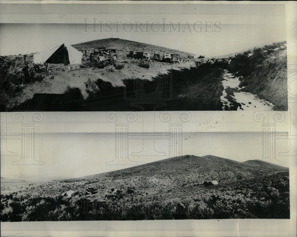 Press Photo Hilly Landscapes Nature Bush Ditch Rocks - Historic Images