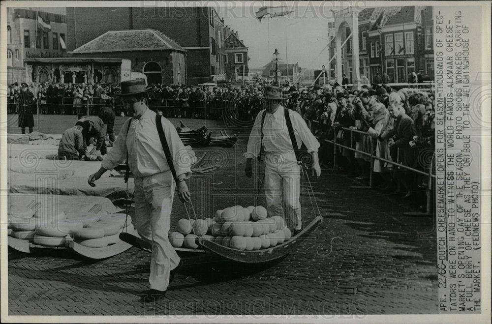 1966 Press Photo Alkmaar Cheese Market - Historic Images
