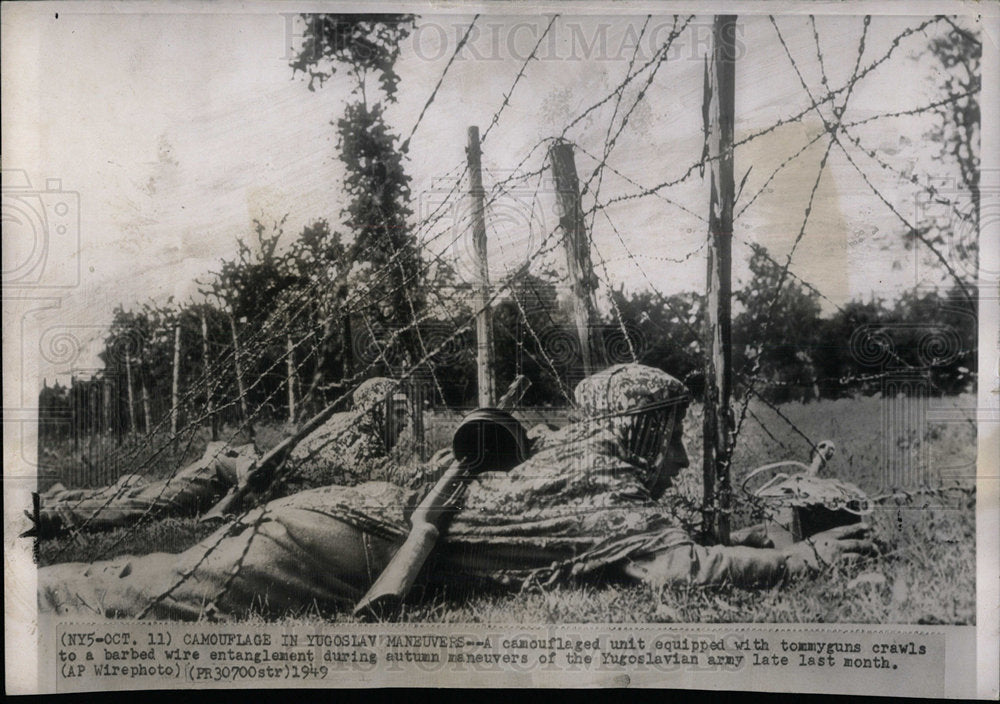 1949 Press Photo Yugoslavian army unit maneuver equip - Historic Images