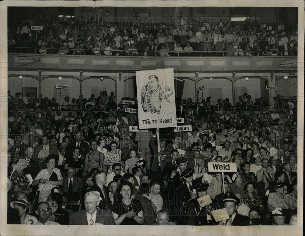 1948 Press Photo Eugene Cervi marchers show support - Historic Images