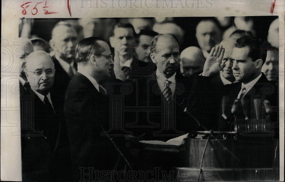 1953 Press Photo Richard Nixon Vice President sworn in - Historic Images