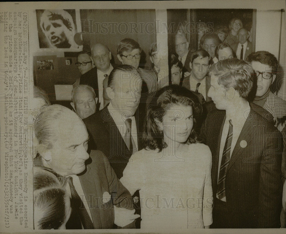 1968 Press Photo Jacqueline Kennedy &amp; Prince Radziwill - Historic Images