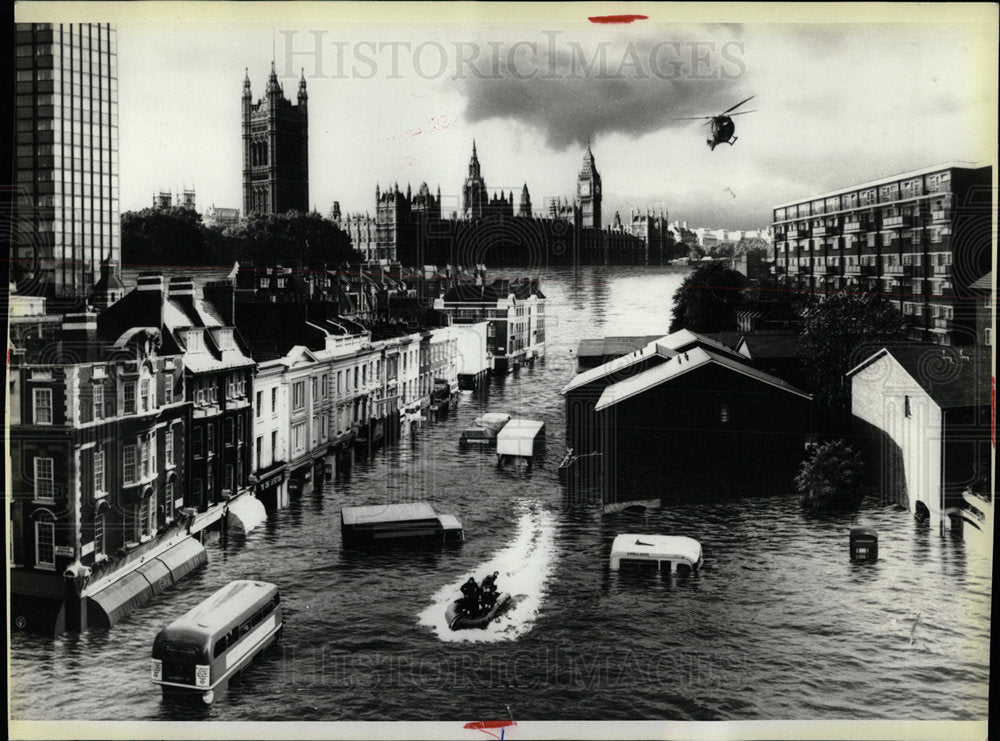 1980 Press Photo Artist Impression River Thames Flood - Historic Images