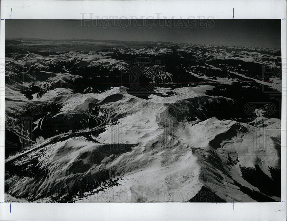 1990 Press Photo Aerial View Of Colorado Mountains - Historic Images