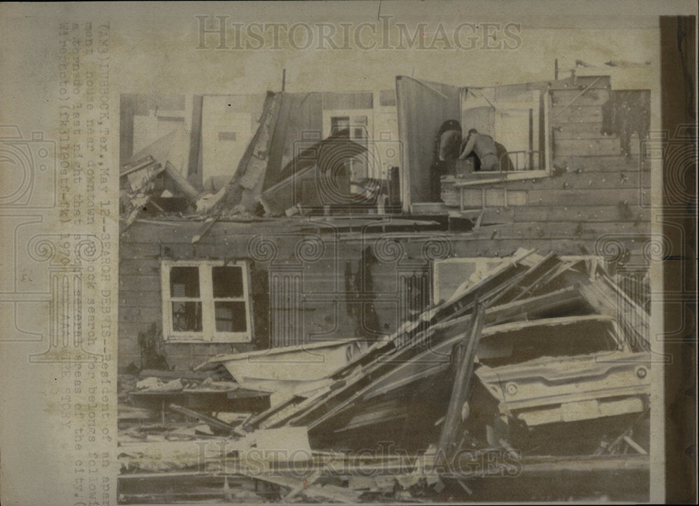 1970 Press Photo Tornado Damage Lubbock Texas House - Historic Images