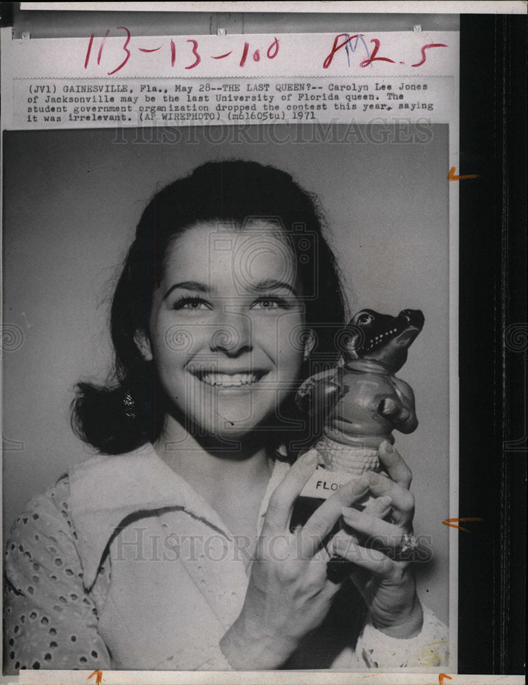 1971 Press Photo Carolyn Lee Jones Flordia queen - Historic Images