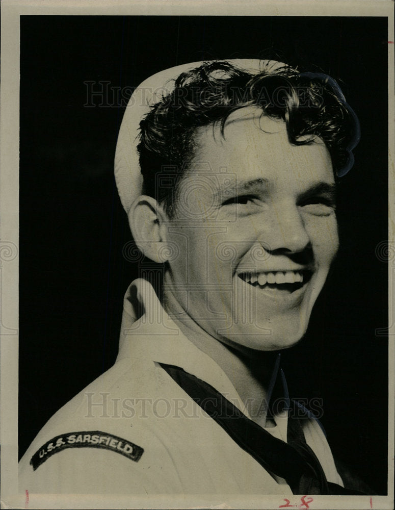 1957 Press Photo Roy W. Stevens, U.S.S. Sarsfield - Historic Images