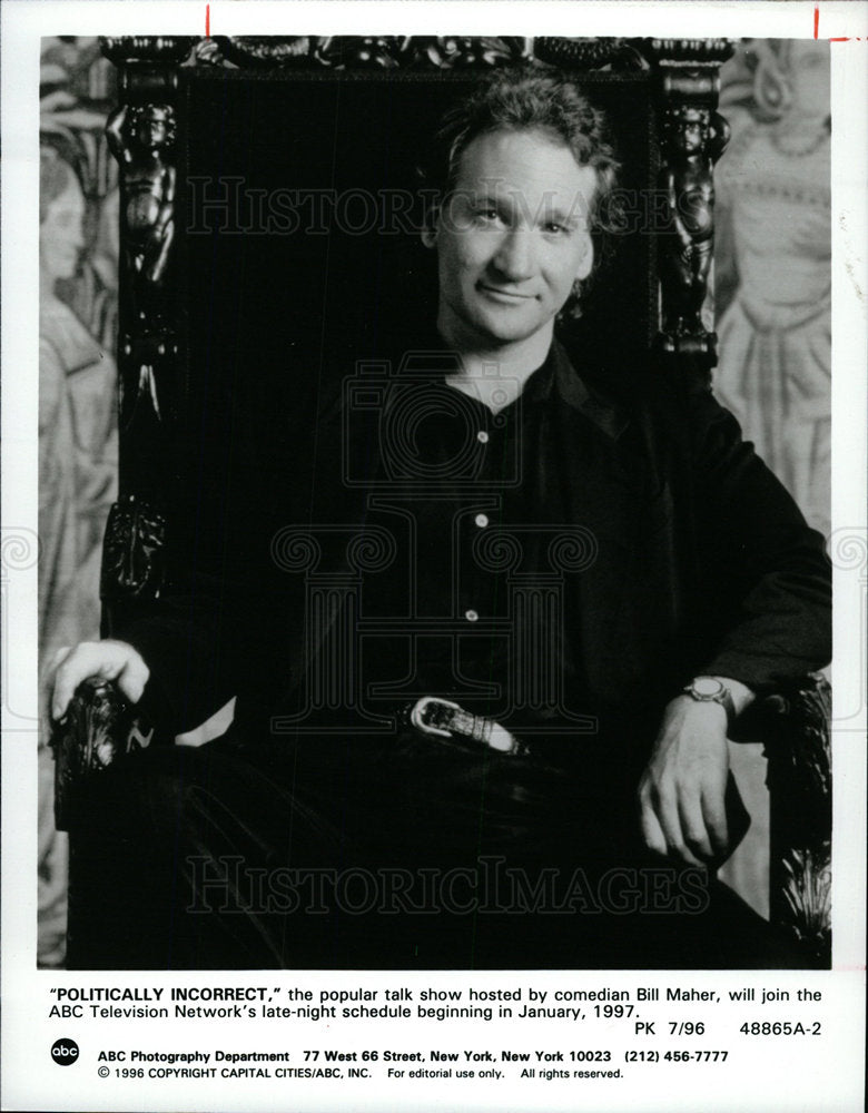 1996 Press Photo Bill Maher (Comedian/Host) - Historic Images