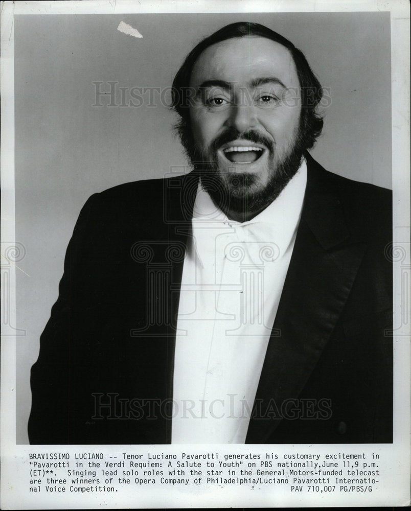 1986 Press Photo Luciano Pavarotti (Opera Singer) - Historic Images