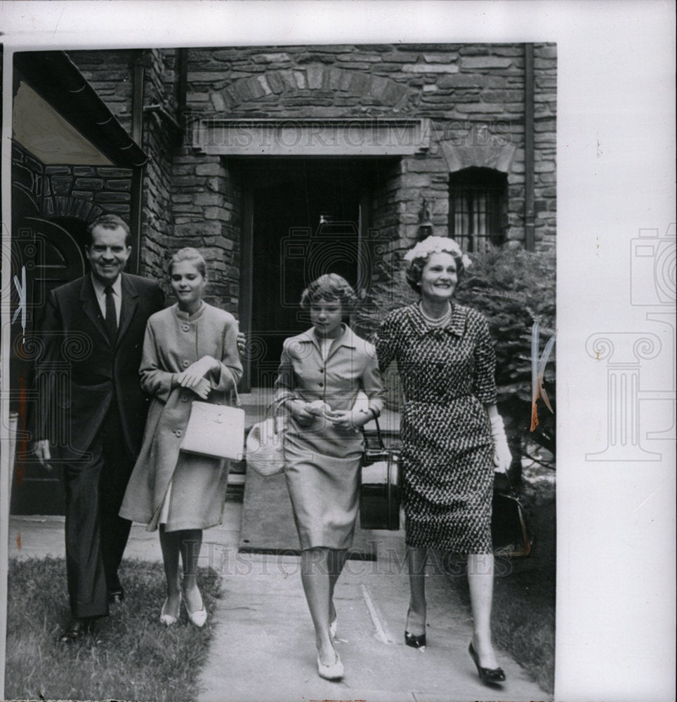 1961 Press Photo Richard Nixon Family Washington - Historic Images