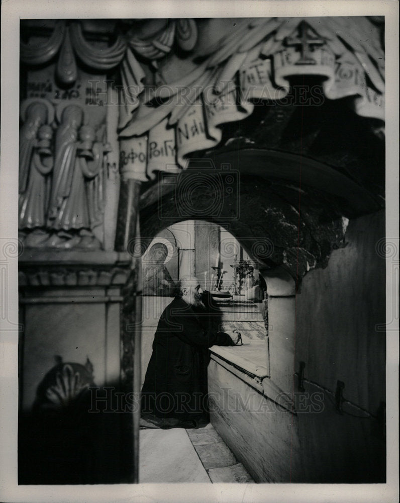 1947 Press Photo Palestine Holy Sepulchre Church Tomb - Historic Images