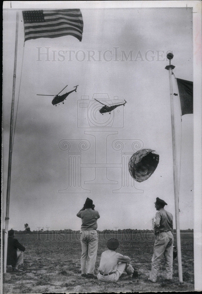 1955 Press Photo Marine Corps Helicopters Aircraft Show - Historic Images